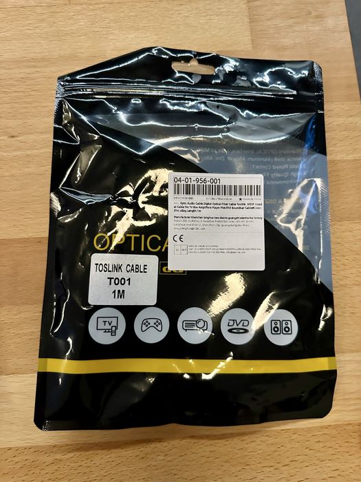 Toslink оптичен кабел 1м.