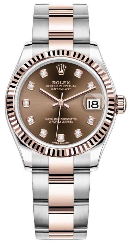 Часовник Rolex Datejust 31 Rose Gold & Steel Chocolate Dial