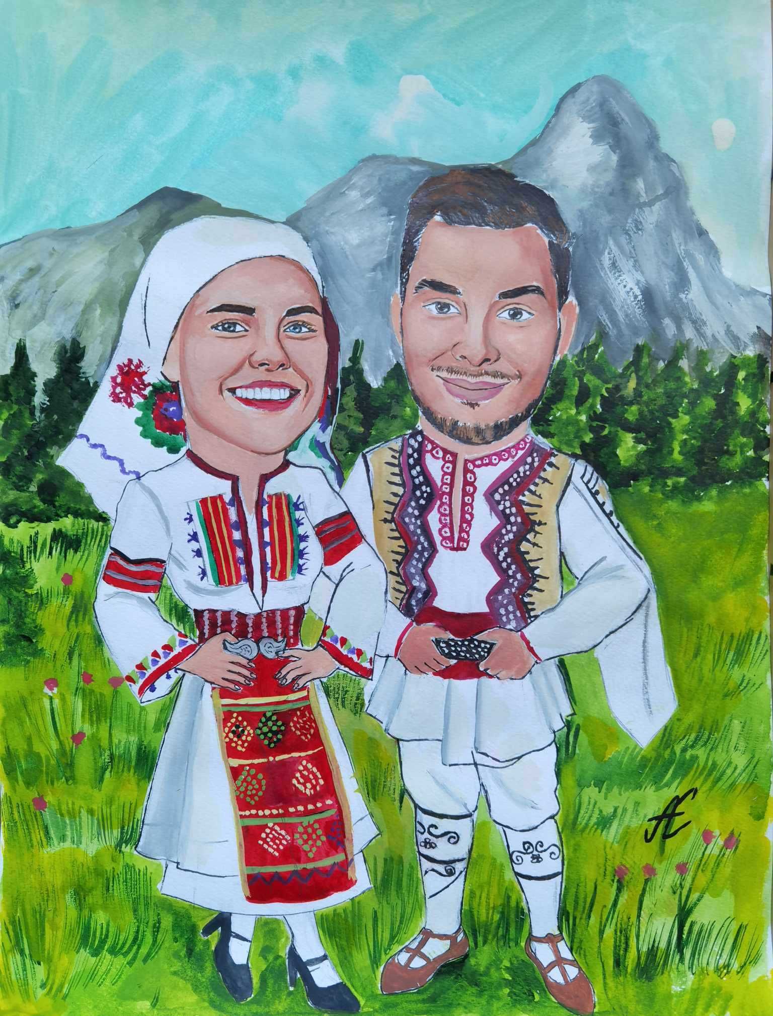 Персонализирани карикатури по снимка- ръчно рисувани подаръци