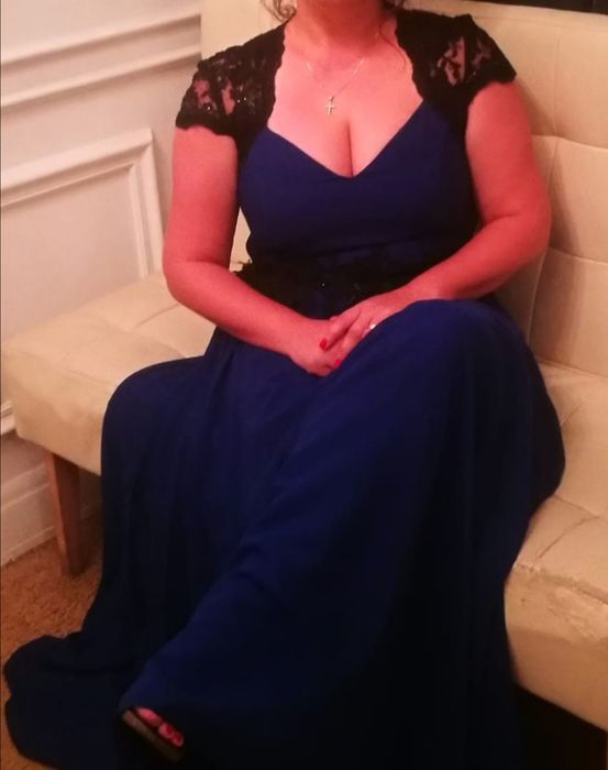 Rochie albastra cu dantela
