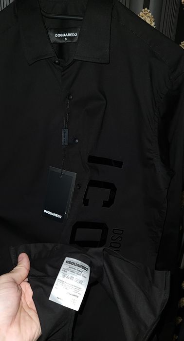Camasa icon Dsquared2 alb x negru men