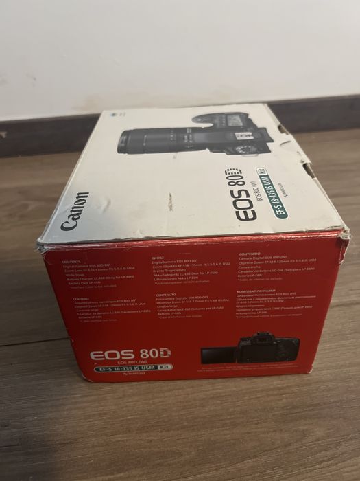 Cutie originala canon eos 80d+ manual instructiuni sigilat