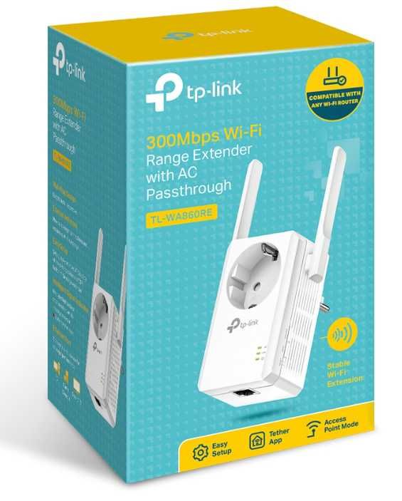 TP-Link TL-WA860RE N300 Усилитель Wi-Fi сигнала со встроенной розеткой