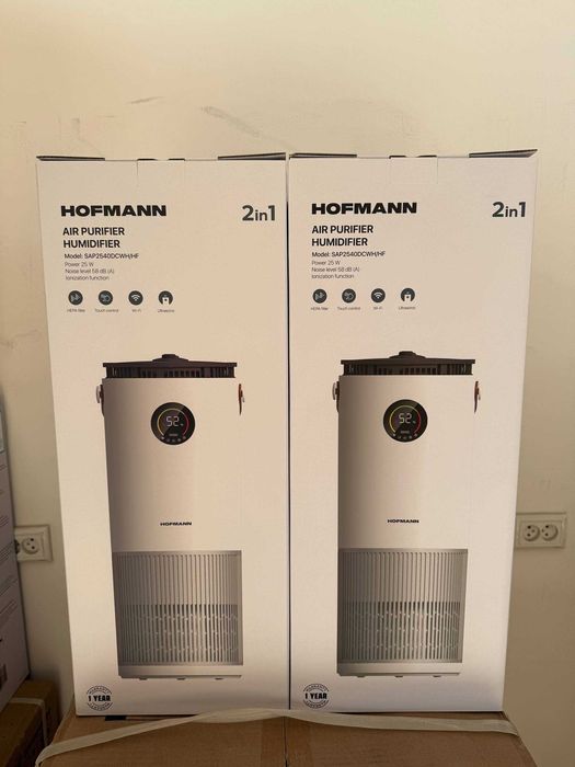 Очиститель увлажнитель воздуха Hofmann 2 в 1 SAP2540DCWH/HF 40 м²