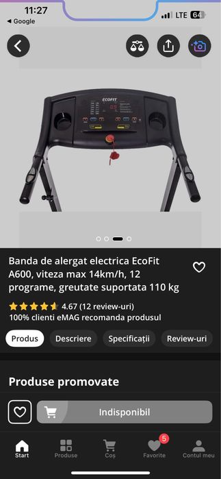 Bandă de Alergat electrică EcoFit