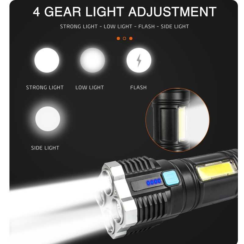 Lanterna Led 4 In 1, Reincarcabila, Leduri COB