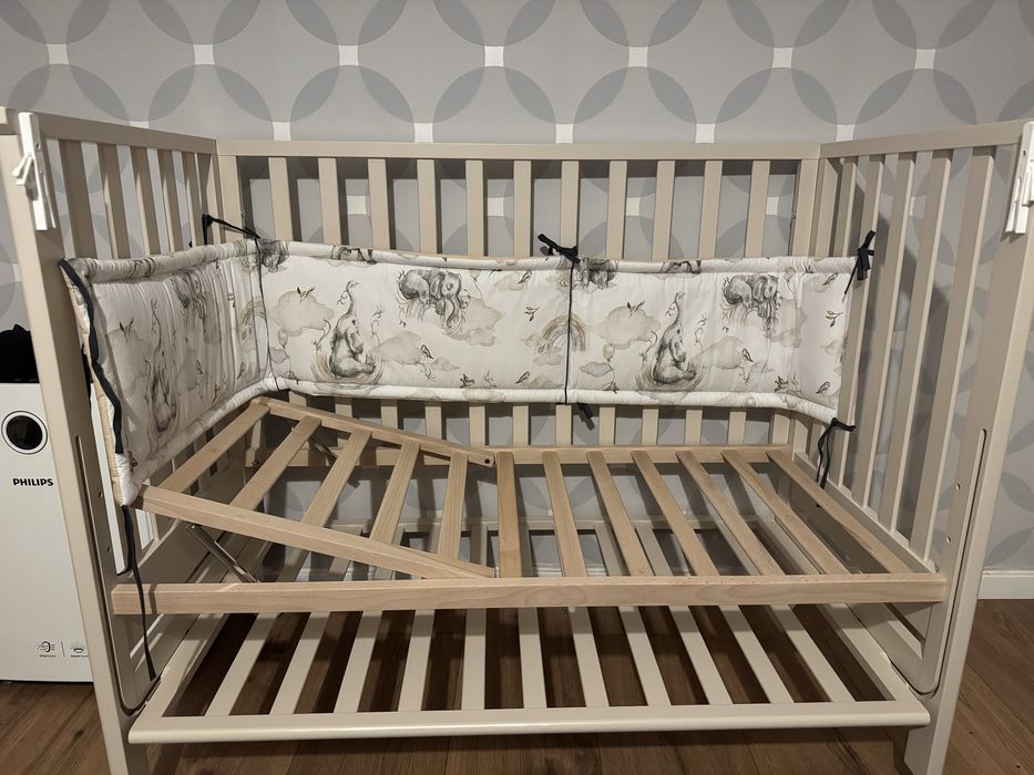 Patut Bebelus Cosleeping ,lemn fag,cu suport antireflux si saltea
