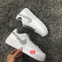 Nike Air Force alb-argintiu