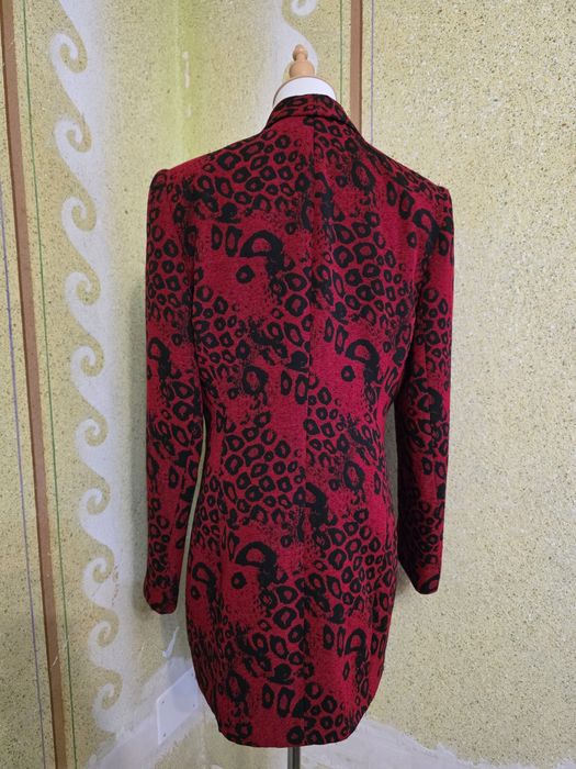 Balzer sacou roșu animalier, lung, Moda Aliss, M/L