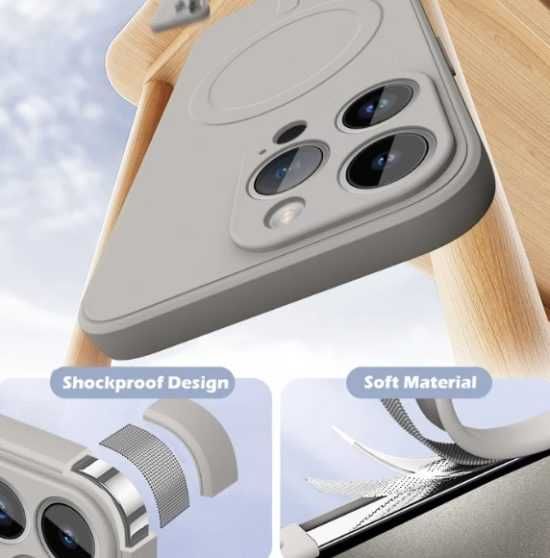 Husa MagSafe iPhone 13 Pro, 13 Pro Max, 13 Mini interior Alcantara