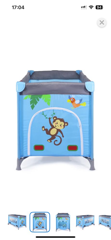 Кровать-манеж Babyton Blue bus G120