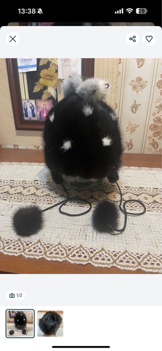 Шапка норковая детская новая