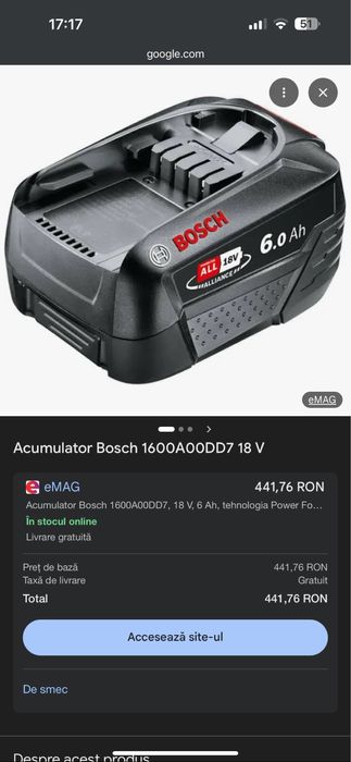 Acumulator Bosch 18V, 6Ah