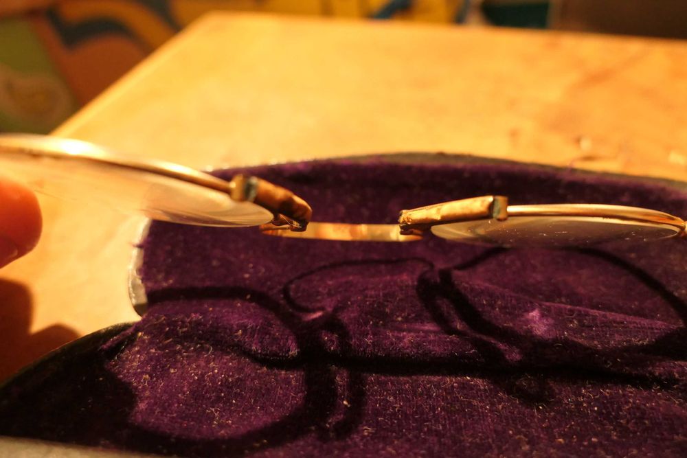 Ochelari de nas etui piele si fetru G.A. Paul OPTOMETRIST Chicago USA