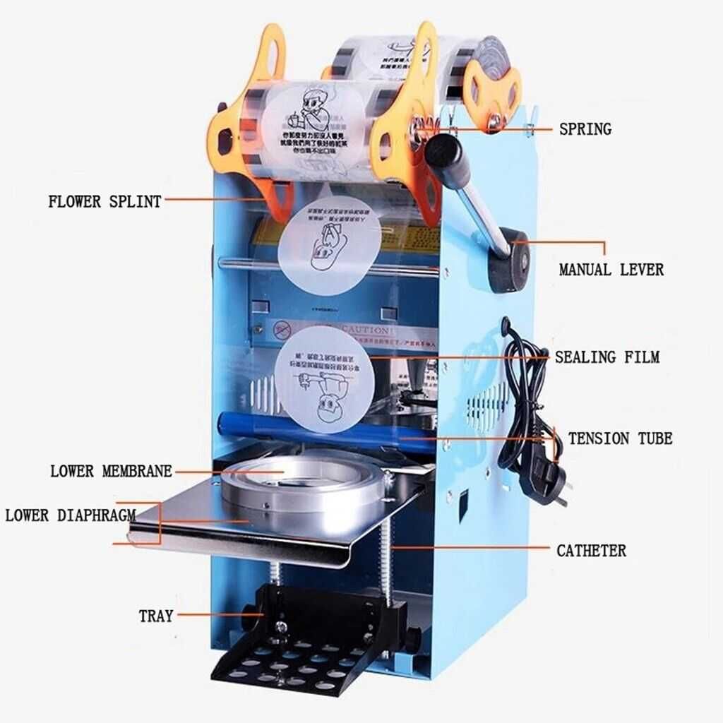 Aparat semiautomat pentru sigilat pahare  ~BUBBLE TEA~