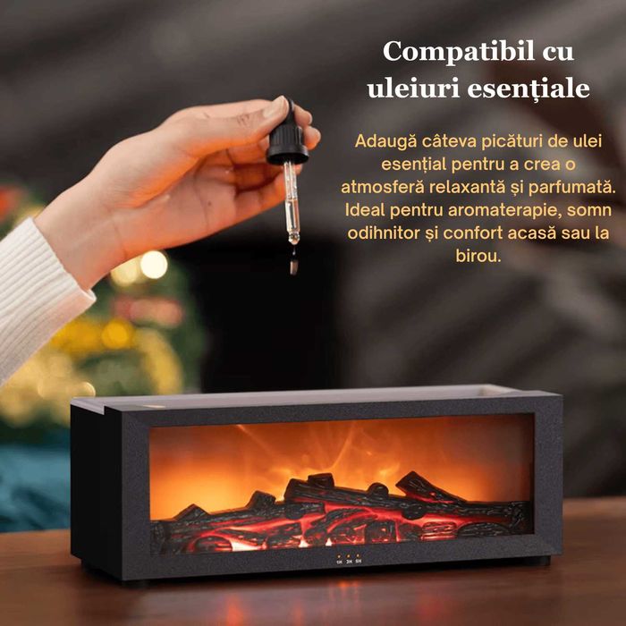 Umidificator Aer cu Efect de Flacara de Tip Semineu