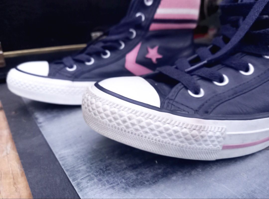 Converse damă din piele naturala moale si tricot