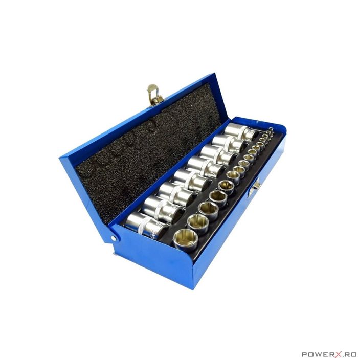 Set tubulare 1/2, 1/4, 24 piese, marimi in toli, inch, Satra