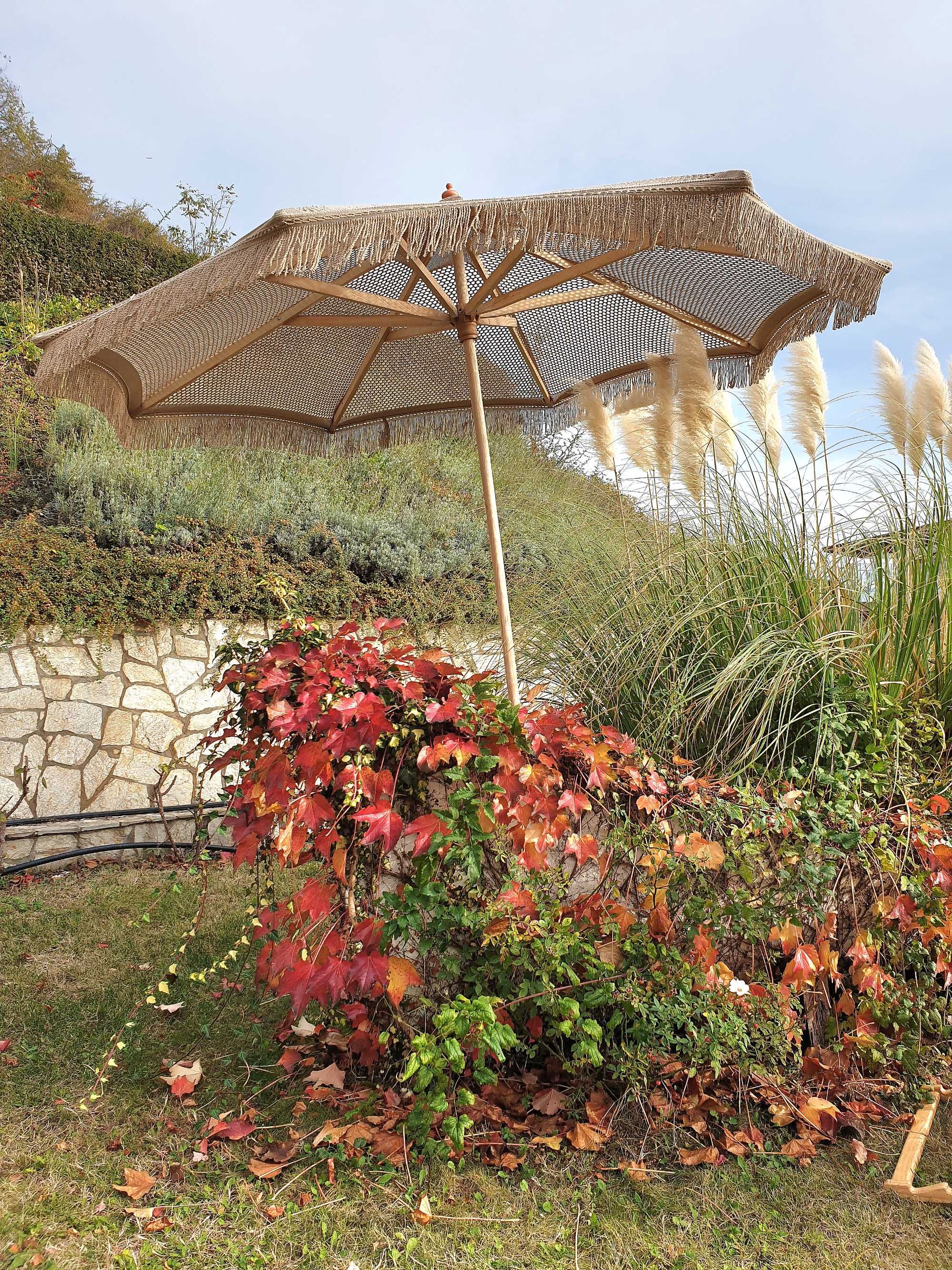 Плетени памучни чадъри за градина, плаж, ресторант или бийч бар