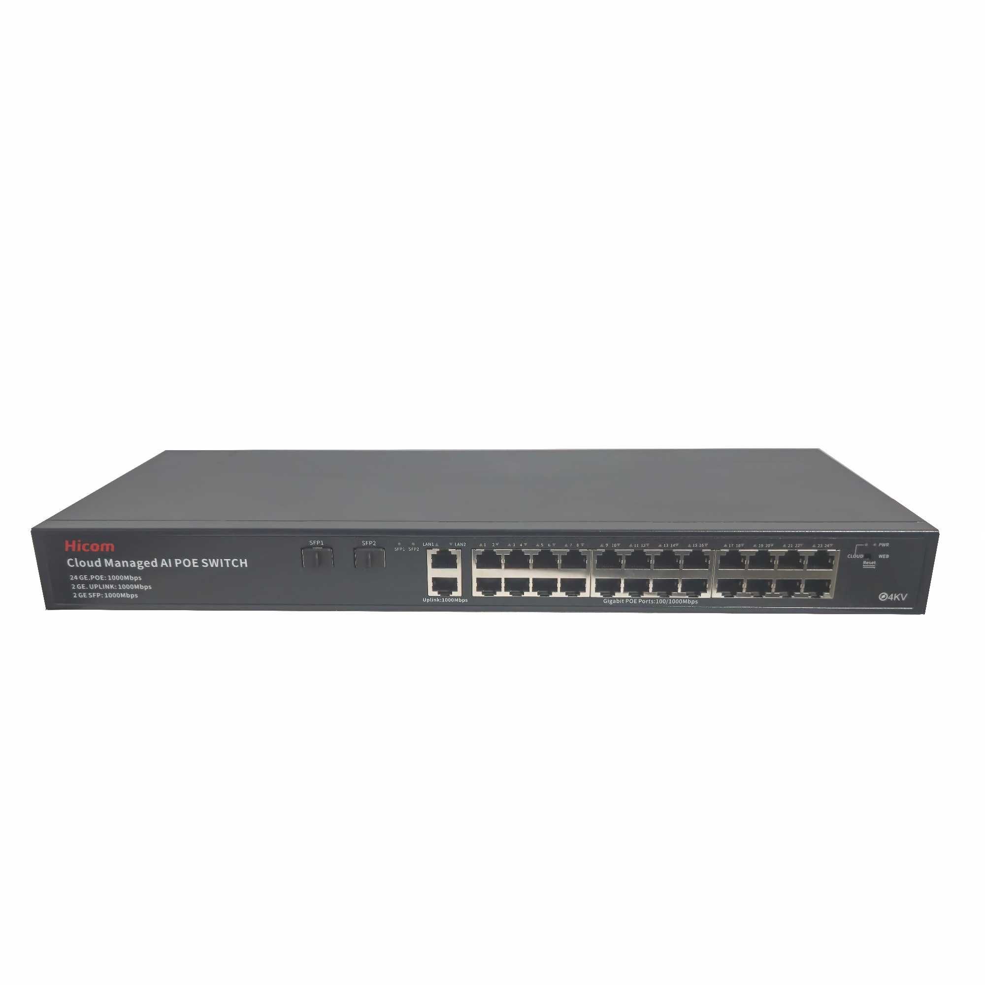 AI PoE коммутатор 24 PoE , 2 SFP , 2 UPlink (Гигабитный)