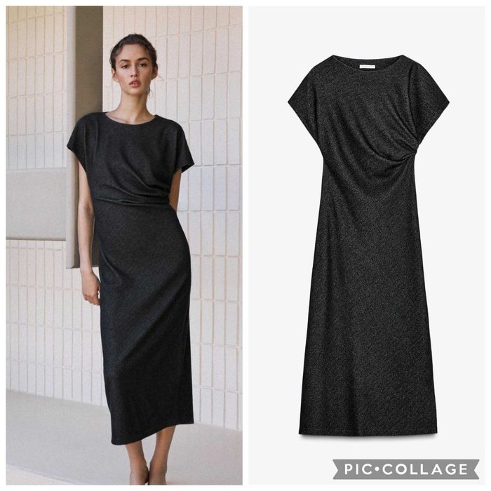 Zara рокля с драперия размер С