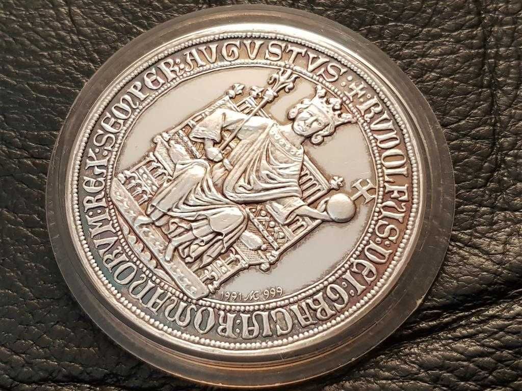 СРЕБЪРЕН 999 ‰ ПЛАКЕТ медал 1291 - 1991г. 700 години Саарбург