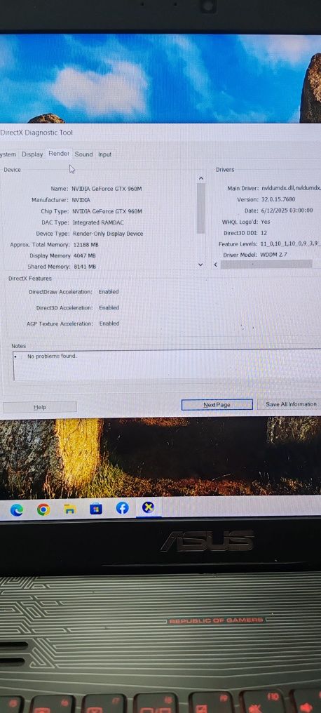 Vand Laptop Asus Rog gl55vw