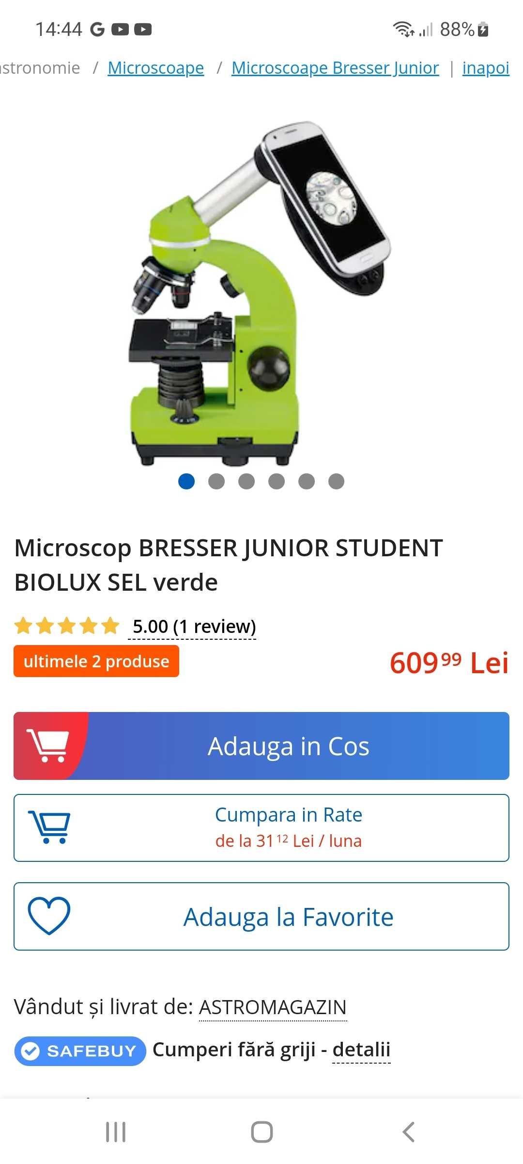 Vand microscop pentru copii 5-16 ani