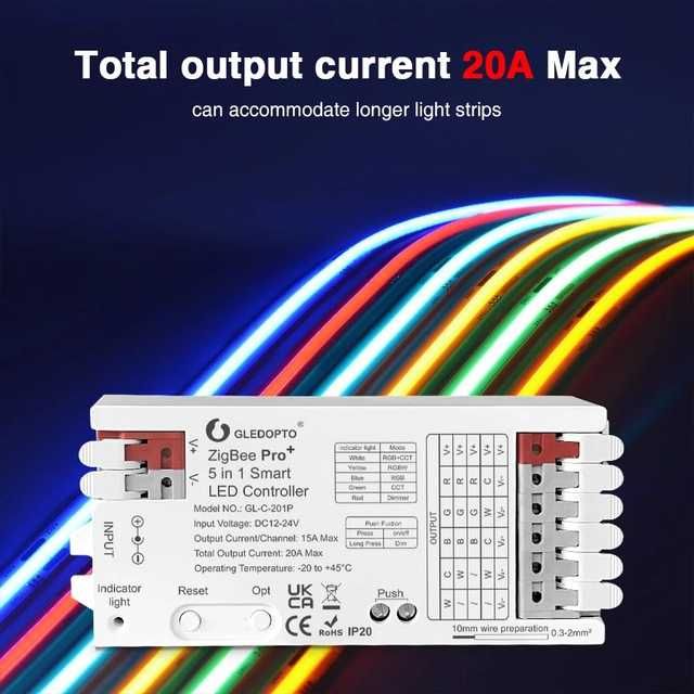Controler LED inteligent 5 în 1 ZigBee Pro