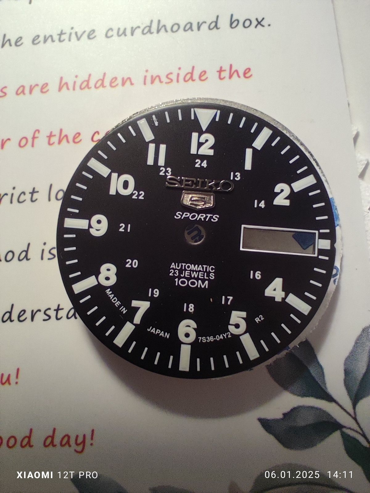 Цыфрблад от часов Seiko5