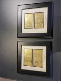 Картина репродукция лев с 24 к златно покритие