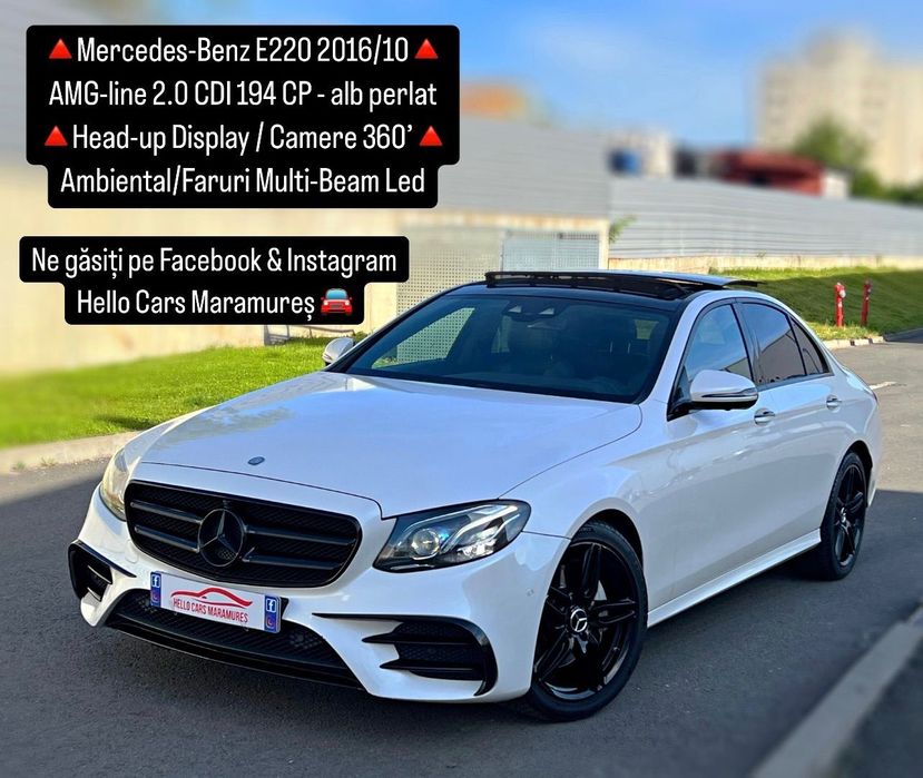 Mercedes-Benz E AMG-line Alb Perlat Multi-Beam Led