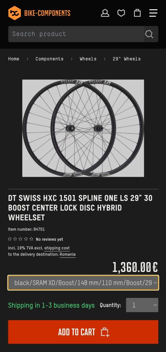 Roti 29 carbon DT SWIS HXC 1501 ca noi cu butucii DTSWISS 240