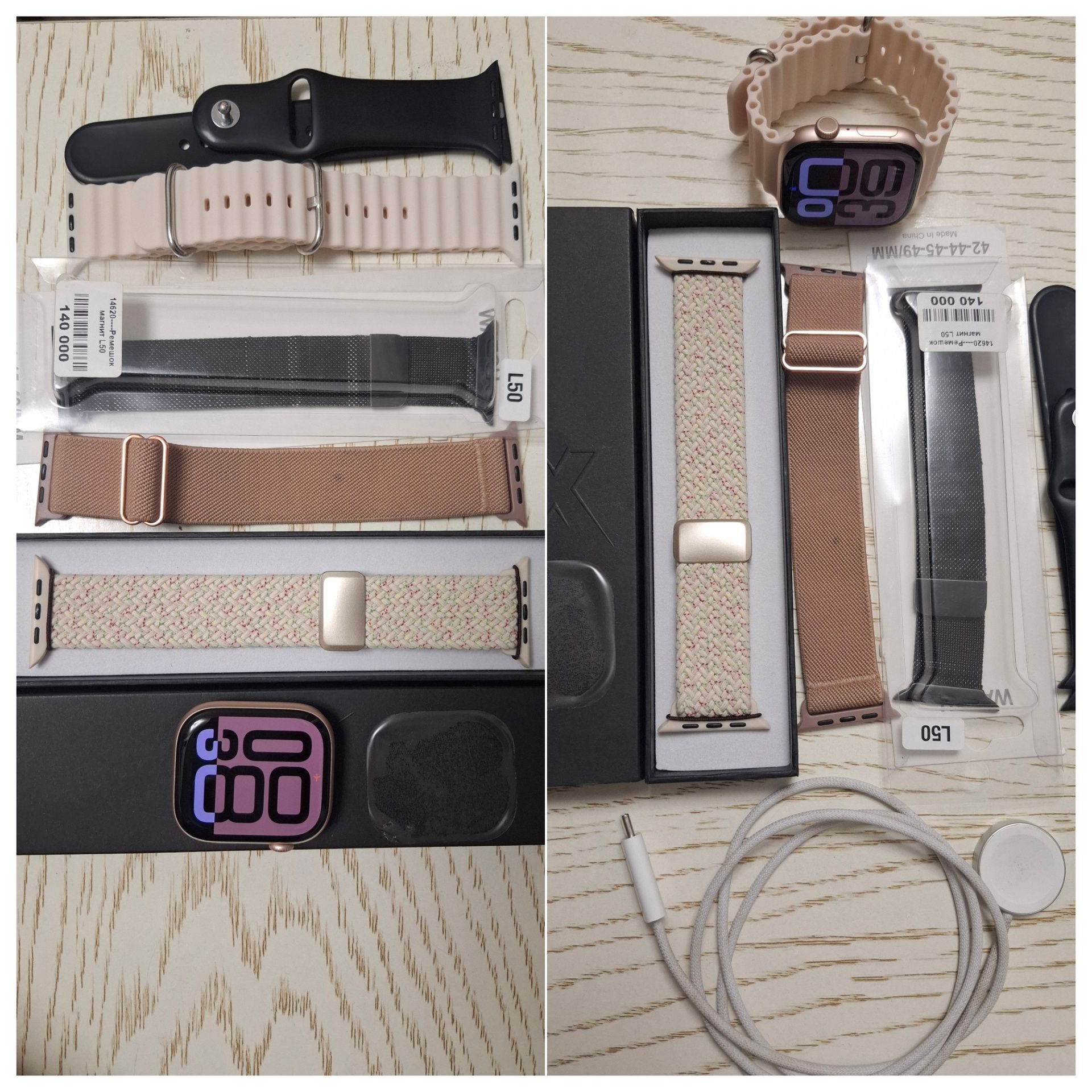 Apple watch 10 gold 46 mm pashti yangi +bonus original chixol