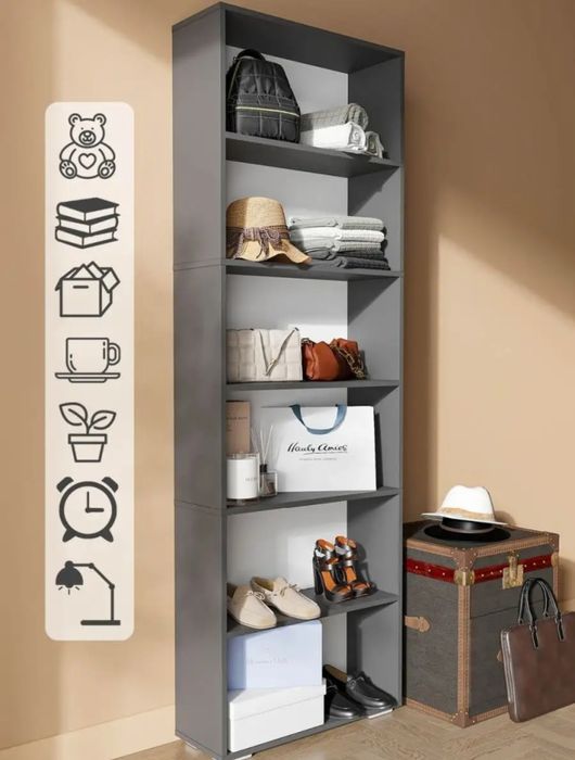 Стеллаж шкаф серый