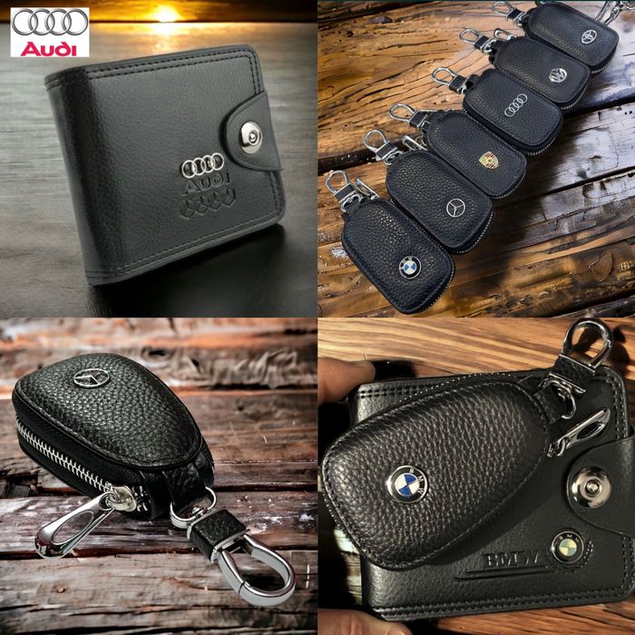 мъжки портфейл+клчодържател луксозен комплект БМВ АУДИ МЕРЦЕДЕС