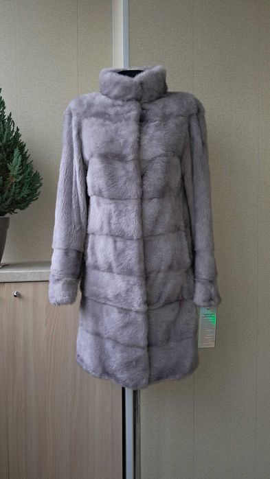 Haina blana vizon , Haină blană nurcă ,  Culoare safir  4in1, Noua!