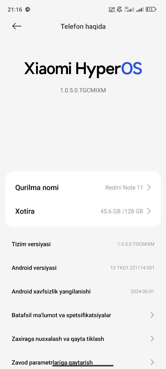 Redmi not 11 128 talinarxi 1milion 1yuzkam bor obmen ham bor