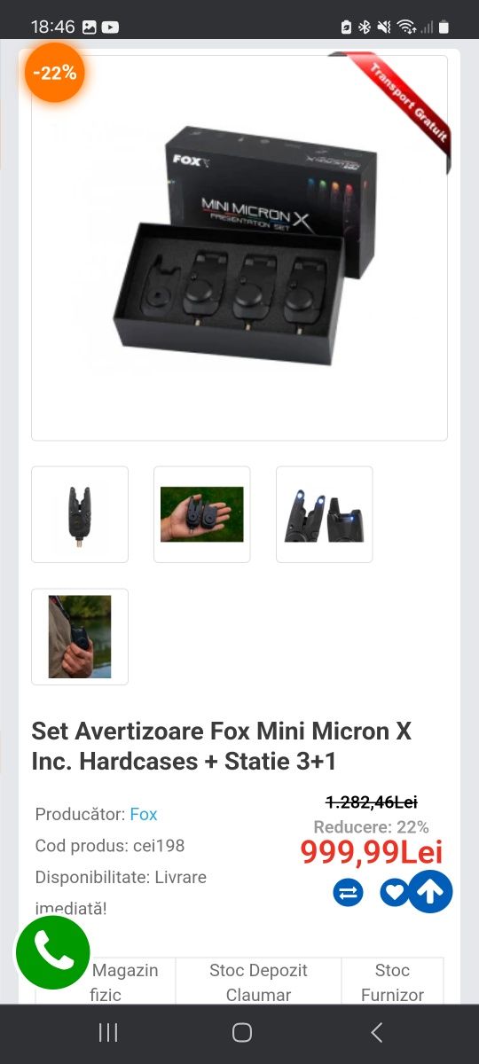 Set avertizori fox mini micron x de e 3 sau 4+1