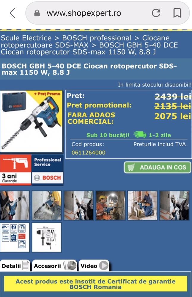 BOSCH GBH 5-40 DCE Ciocan rotopercutor SDS