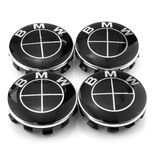 Set 4 Embleme Jante BMW 56MM / 60MM Alb Negru Albastru, Sigle Roti Cap
