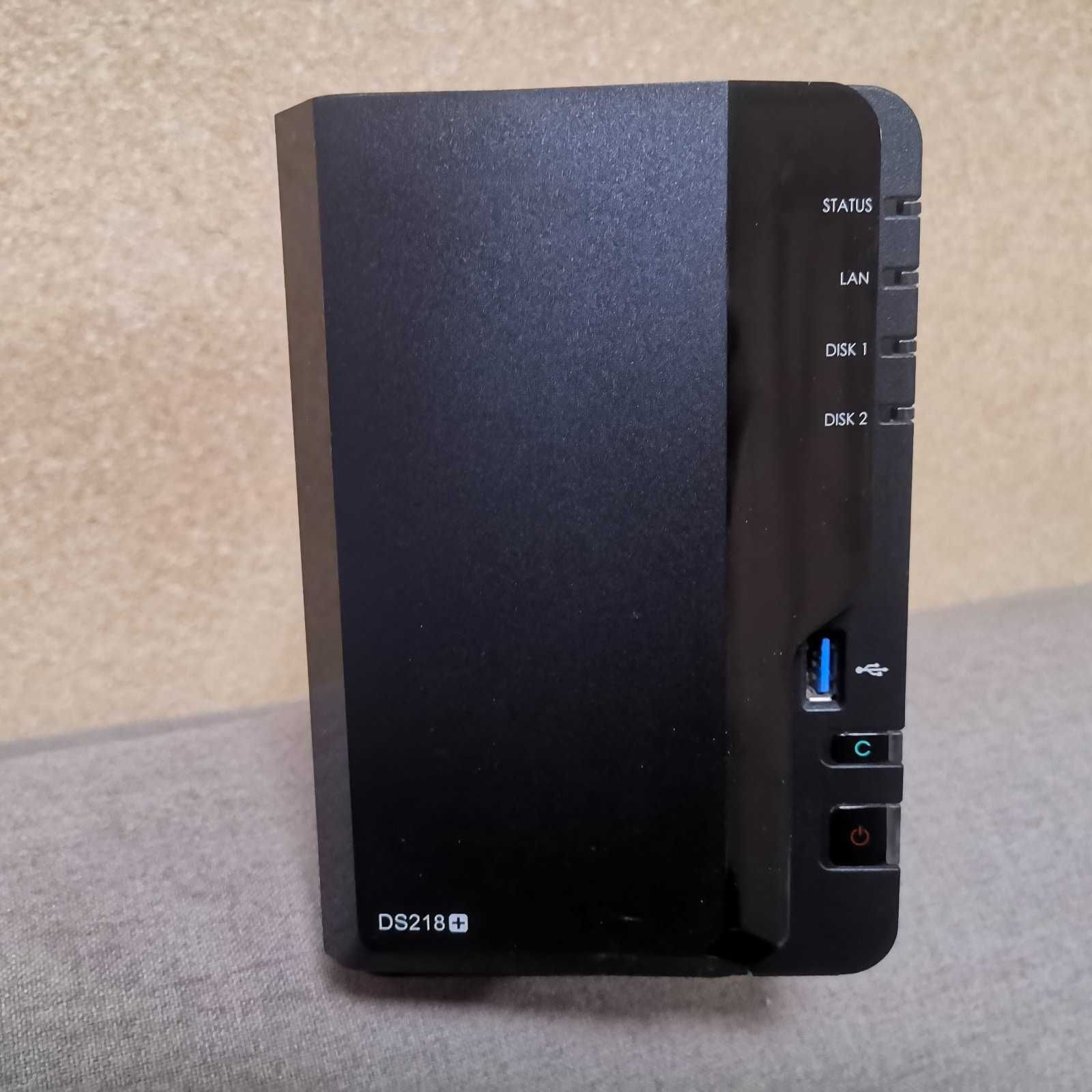 NAS мрежово устройство Synology DS218+, 10Gb RAM, 2 bay