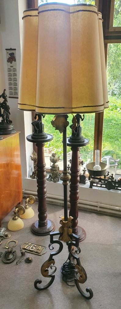 Lampă Fier Forjat / Bronz *** vintage / antic / vechi / retro ***