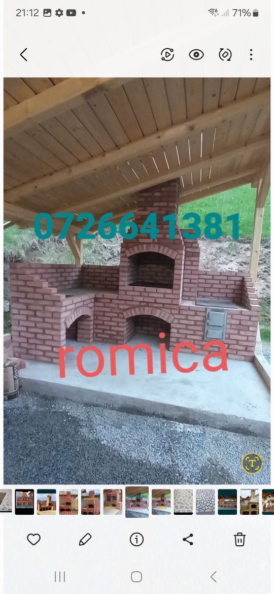 Gratar rustic de cărămidă plita țărănească cuptor de pâine afumături m