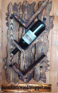 Дървена стойка за вино