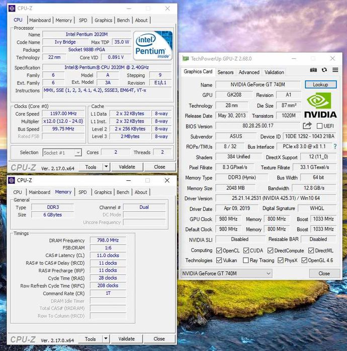 Лаптоп ASUS 17.3' Intel 2Core/6GB/NVIDIA GT 740M/256 SDD/750 HD