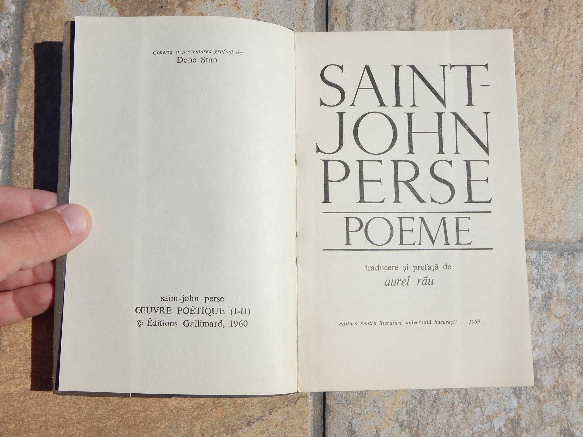 Poeme Saint-John Perse Editura Pt Literatura Universala Bucuresti 1969