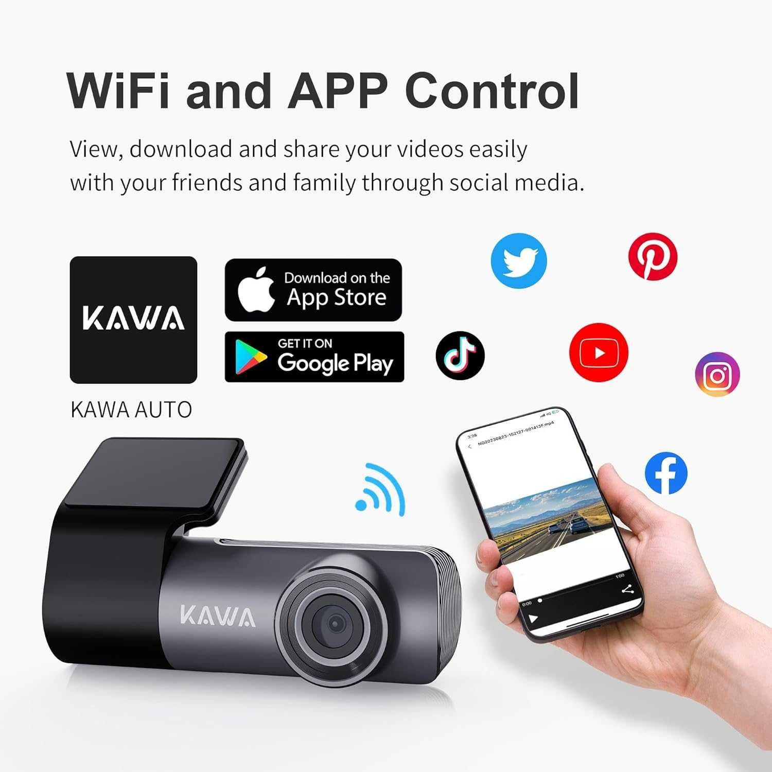 WiFi Мини даш камера  за автомобил с гласов контрол KAWA