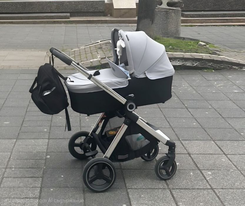 CHIPOLINO Комбинирана количка 3в1 ЕЛИТ сива