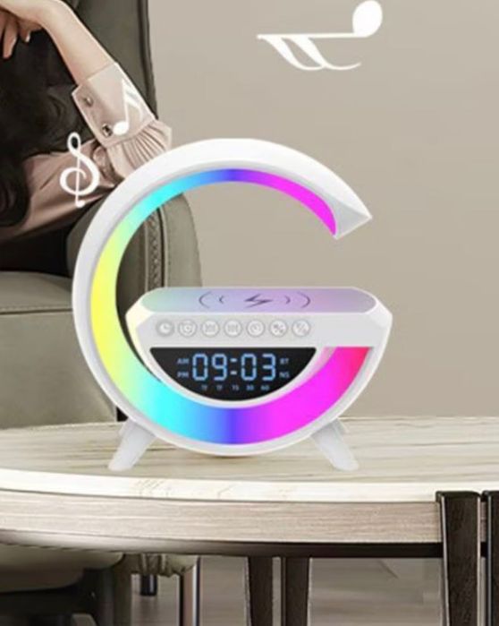 Безжично зарядно BT-3401 тонколона часовник зареждане на смартфони 15W